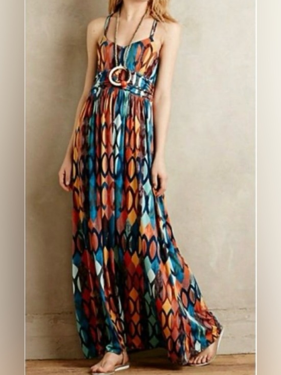 Maeve Dresses & Skirts - Anthropologie Maeve Boho Multi-Color Geometric Maxi Dress women’s Sz small